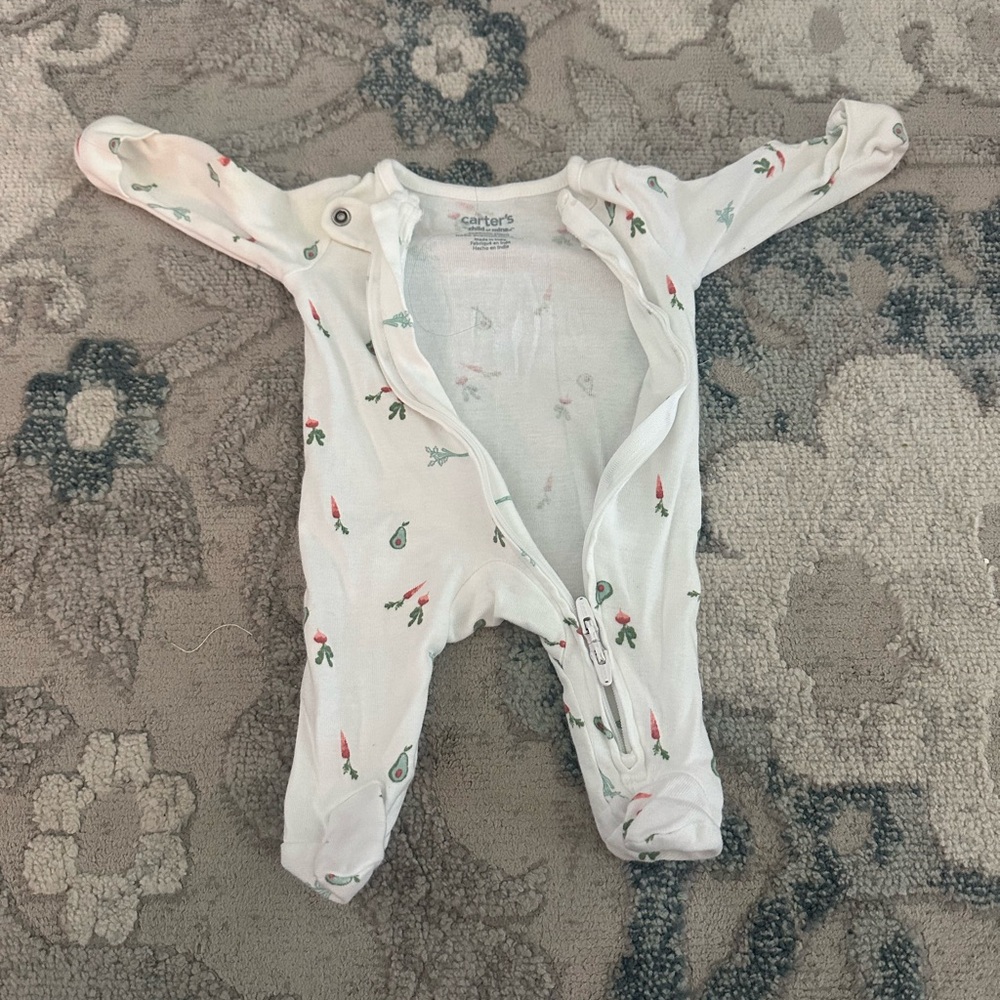 Carter's White and Red Footies One Piece